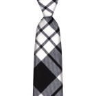 Tartan Tie - MacFarlane Black & White Modern 